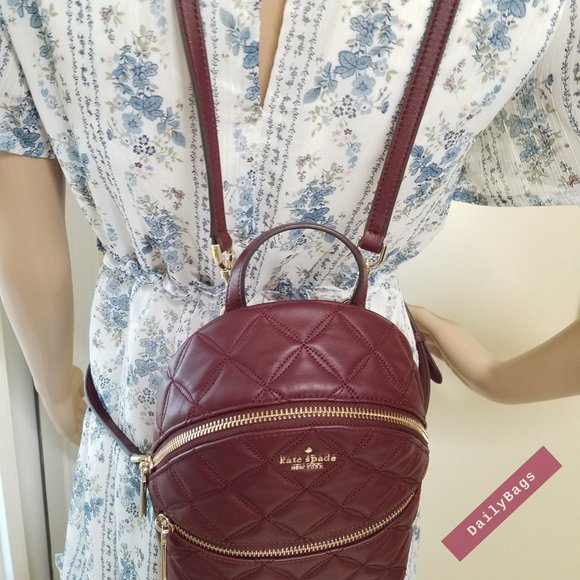 CHERRYWOOD MINI CONVERTIBLE BACKPACK KATE SPADE LEATHER MAROON BURGUNDY main image 11